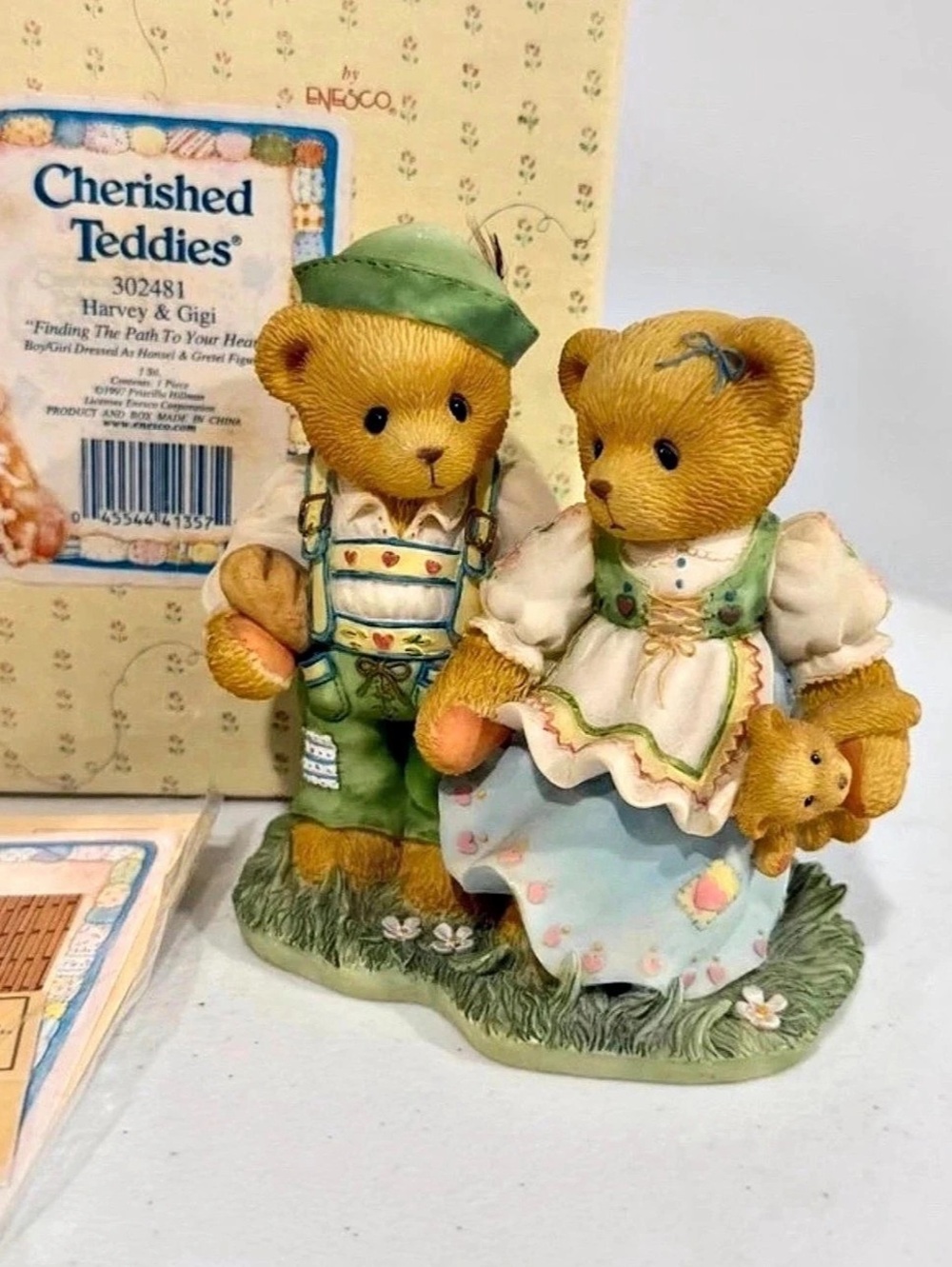Enesco Harvey & Gigi Cherished Teddies Figurine Set St Patrick’s Day